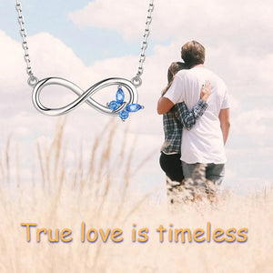 925-Sterling-Silver Butterfly Necklace Infinity Love Gift