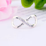 925 Silver Family Infinity Love Zircon Bead for Charm Bracelet
