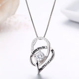 925 Silver Infinity Heart Imprint of Love Pendant Necklace