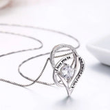 925 Silver Infinity Heart Imprint of Love Pendant Necklace