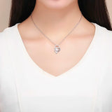 925 Silver Infinity Heart Imprint of Love Pendant Necklace