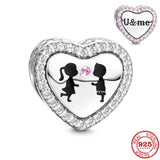 925 Silver Infinity Love Family Coffee DIY Charm Bead Pendant Bracelet Jewelry