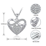 925 Sterling Silver Infinity Heart Pendant Necklace