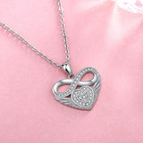 925 Sterling Silver Infinity Heart Pendant Necklace