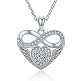 925 Sterling Silver Infinity Heart Pendant Necklace
