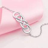 925 Silver Infinity Pendant Bracelet Celtic Knot Bangle