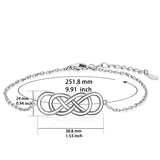 925 Silver Infinity Pendant Bracelet Celtic Knot Bangle