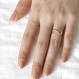 925 Silver Infinity Ring Eternity Open Charms Gift Love Symbol Rings For Women