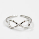 925 Silver Infinity Ring Eternity Open Charms Gift Love Symbol Rings For Women