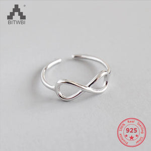925 Silver Infinity Ring Eternity Open Charms Gift Love Symbol Rings For Women