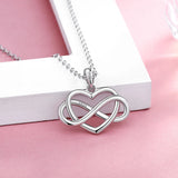 925 Silver Infinity Symbol Heart Necklace Endless Love Jewelry