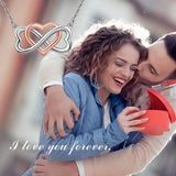 925 Silver Infinity Symbol Pendant Chain Heart Necklace