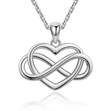 925 Silver Infinity Symbol Heart Necklace Endless Love Jewelry