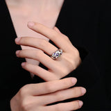 925 Sterling Silver Colorful Zircon Ring Opening Ring Gem Jewelry