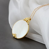 925 Silver Natural Pearl Shellfish Pendant 18K Plated