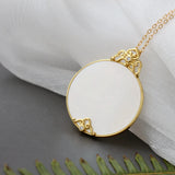 925 Silver Natural Pearl Shellfish Pendant 18K Plated