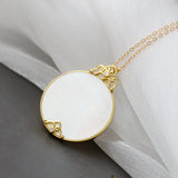 925 Silver Natural Pearl Shellfish Pendant 18K Plated