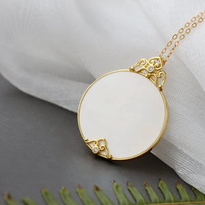925 Silver Natural Pearl Shellfish Pendant 18K Plated