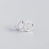 925 Silver Zircon Hoop Earrings Women's Party Accessories