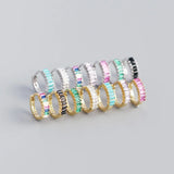 925 Silver Zircon Hoop Earrings Women's Party Accessories