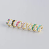 925 Silver Zircon Hoop Earrings Women's Party Accessories