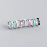 925 Silver Zircon Hoop Earrings Women's Party Accessories