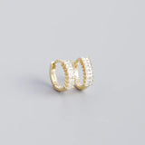 925 Silver Zircon Hoop Earrings Women's Party Accessories