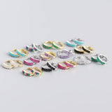 925 Silver Zircon Hoop Earrings Women's Party Accessories