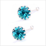 925 Sterling Silver Clear Crystal Zircon Nose Studs
