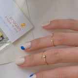925 Silver Zircon Mini Lines Open Ring For Women Jewelry