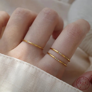 925 Silver Zircon Circle Ring For Women, Jewelry Gift