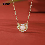 925 Silver Hetian Jade Pendant Chinese Style Necklace