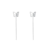 925 Silver Zircon Butterfly Earrings for Women
