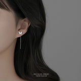 925 Silver Zircon Butterfly Earrings for Women