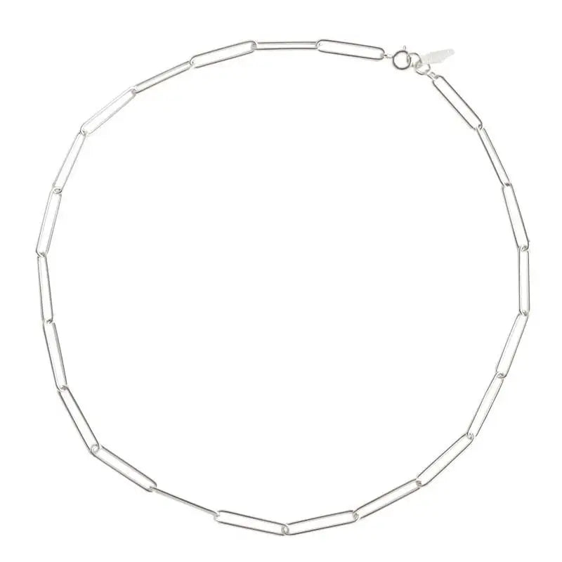 925 Silver Ins Pop Chain Choker Necklace Women Party Jewelry