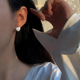 925 Silver Ins Wind Sand Love Earrings, Net Red Versatile Earrings