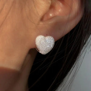 925 Silver Ins Wind Sand Love Earrings, Net Red Versatile Earrings