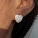 925 Silver Ins Wind Sand Love Earrings, Net Red Versatile Earrings