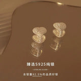 925 Silver Ins Wind Sand Love Earrings, Net Red Versatile Earrings