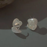 925 Silver Ins Wind Sand Love Earrings, Net Red Versatile Earrings