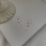 925 Silver Christian Cross Dangle Earrings Gift Women