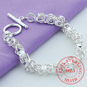 925 Silver Circle Chain Bracelet OT Buckle