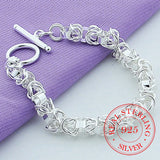 925 Silver Circle Chain Bracelet OT Buckle
