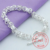 925 Silver Circle Chain Bracelet OT Buckle