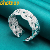 925 Silver Intertwined Bangle Bracelet For Women