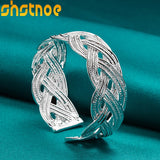 925 Silver Intertwined Bangle Bracelet For Women