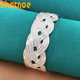 925 Silver Intertwined Bangle Bracelet For Women