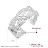 925 Silver Intertwined Bangle Bracelet For Women Party Jewelry