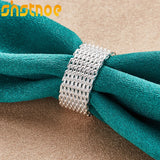 925 Silver Mesh Ring Men Women Engagement Wedding Charm Party Jewelry