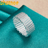 925 Silver Mesh Ring Men Women Engagement Wedding Charm Party Jewelry